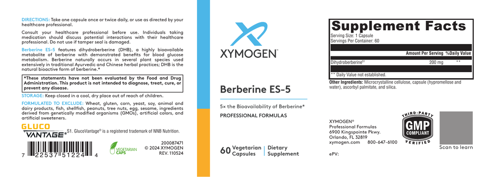 Berberine ES-5 – Xymogen — image 2
